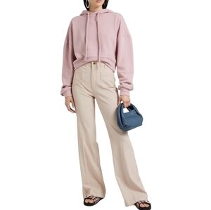 REDVALENTINO Twill Flared Pants, Size 8, Blush, NWT